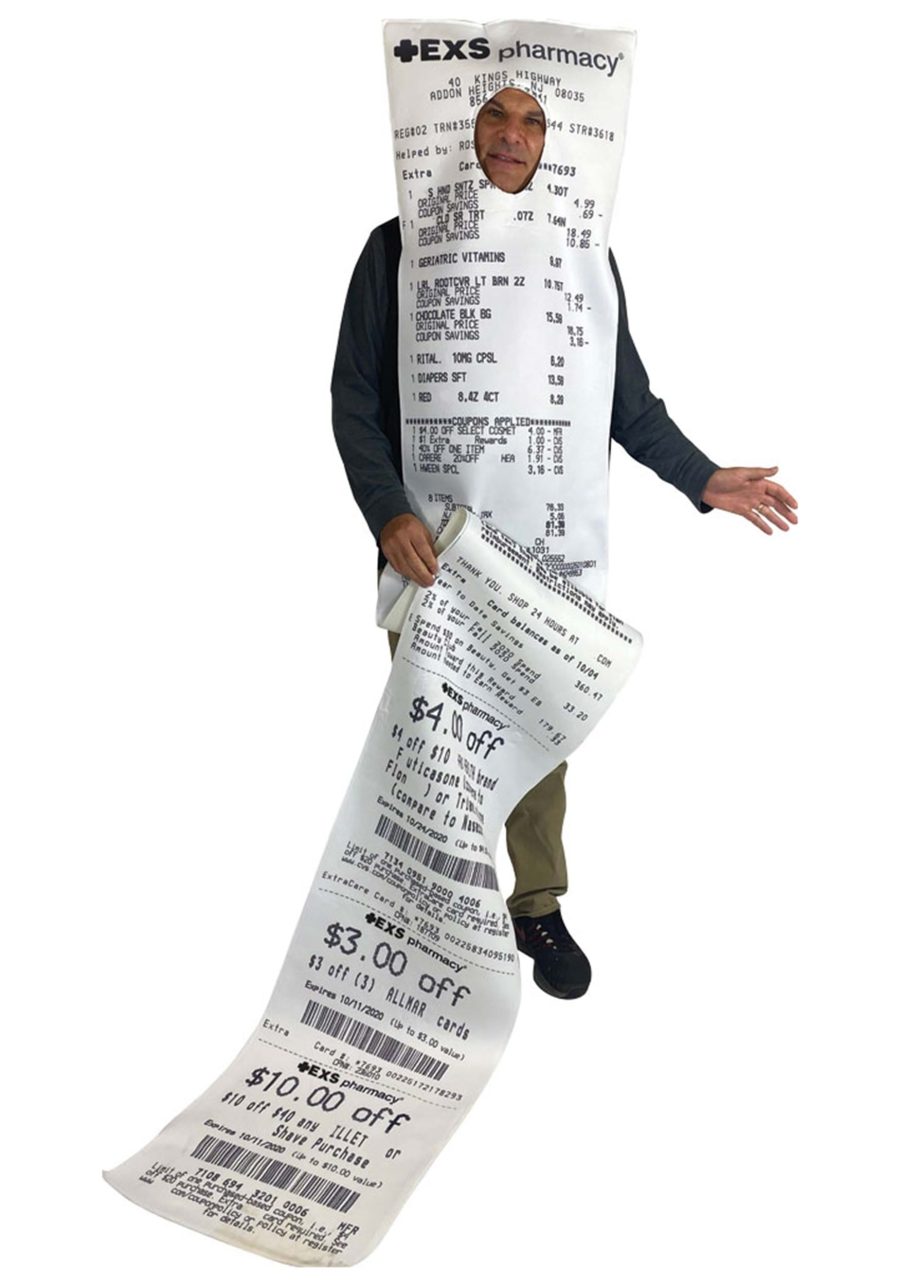 EXS-ively Long Pharmacy Receipt Costume for Adults