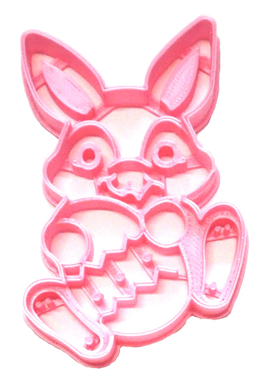 Easter Bunny Rabbit With Decorated Egg Detailed Cookie Cutter USA PR2400