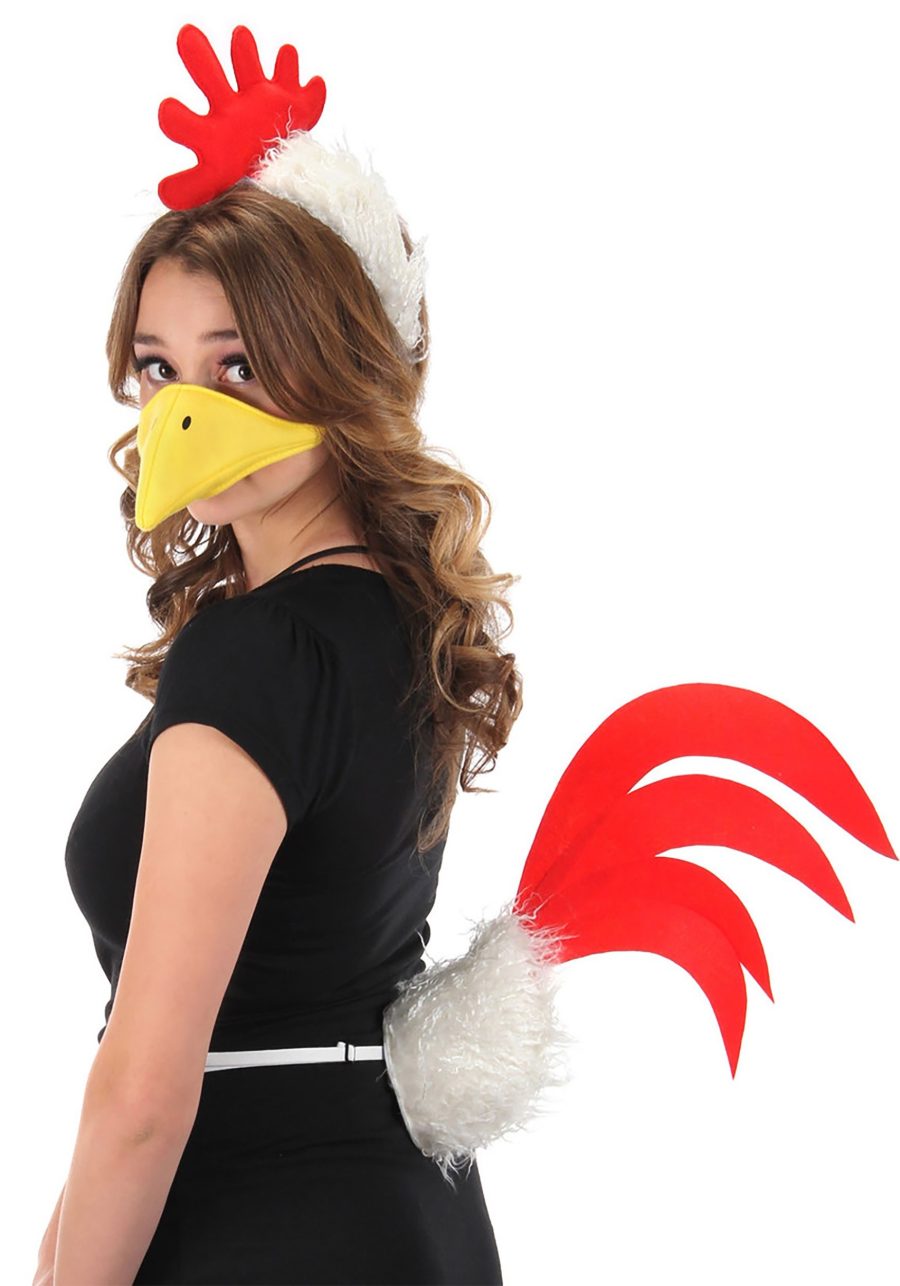 Elastic Perky Chicken Costume Tail