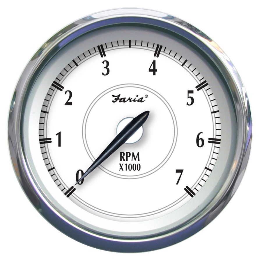 FARIA 45003 NEWPORT SS 4 INCH TACHOMETER FORGAS OUTBOARD - 7000 RPM