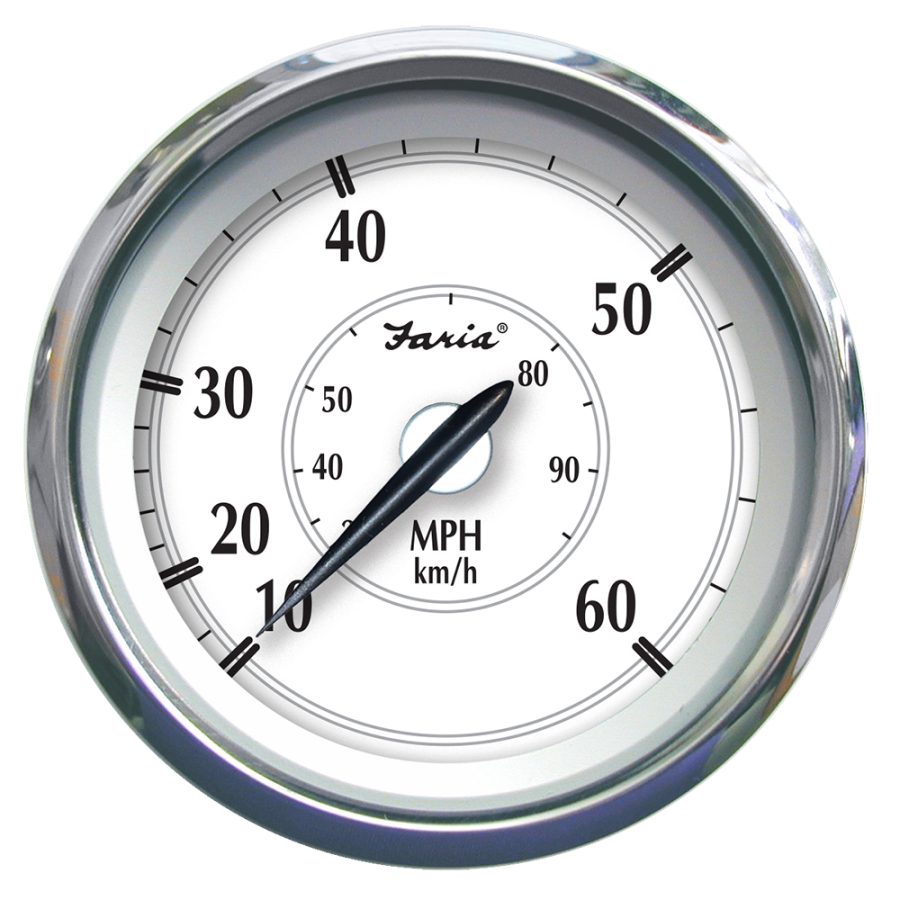 FARIA 45010 NEWPORT SS 4 INCH SPEEDOMETER - 0 TO 60 MPH