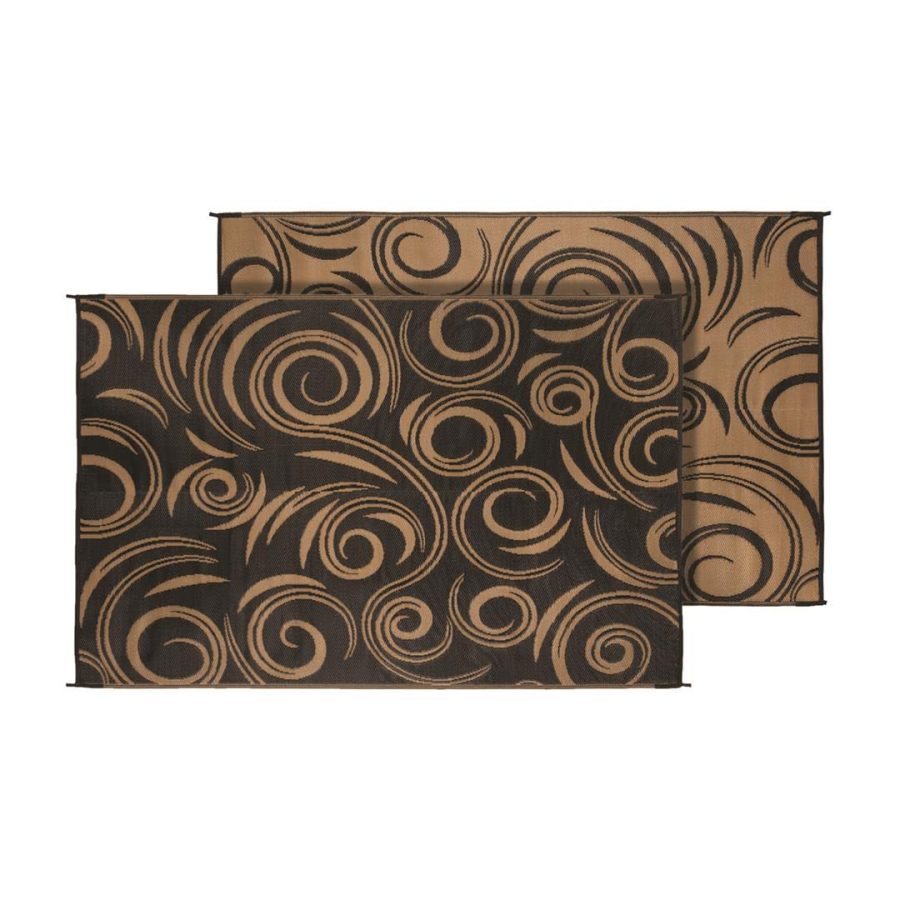 FAULKNER 69098 Furniture Mat Swirl 8x20 Black/beige