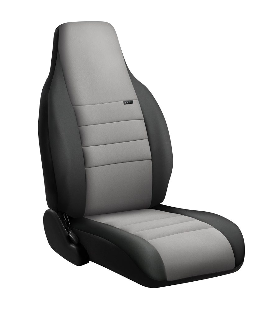 FIA NP99-48 GRAY Custom Fit Front Seat Cover Bucket Seats - Neoprene (Black w/Gray Center Panel)