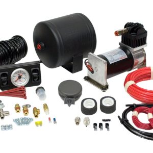 FIRESTONE 2168 Helper Spring Compressor Kit; Dual Air Command II; Controls Two Air Springs Individually; Includes Heavy Duty Compressor/Air Tank/Wiring Harness/Sensors/Gauge/Air Line; Switch Operated