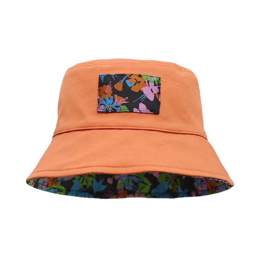 FRIDA X LOST PATTERN "Frida's Garden" Jacquard Reversible Bucket Hat - Salmon