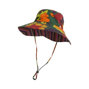 FRIDA x LOST PATTERN "Frida's Garden" Cotton Reversible Sun Hat - Green