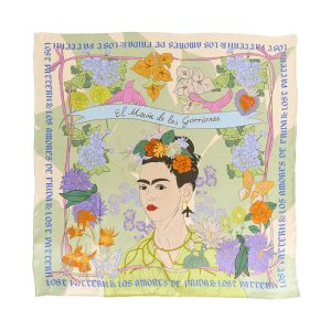 FRIDA x LOST PATTERN "Los Amores de Frida" Large Silk Scarf - Pastel