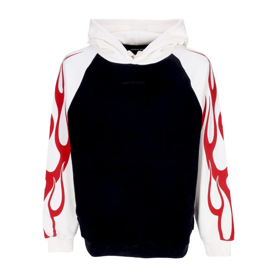 Flames Hoodie Men's Lightweight Hoodie Off White/black/red