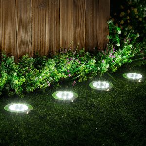 Flat In Ground Solar Lights, 4pcs, 8 LED