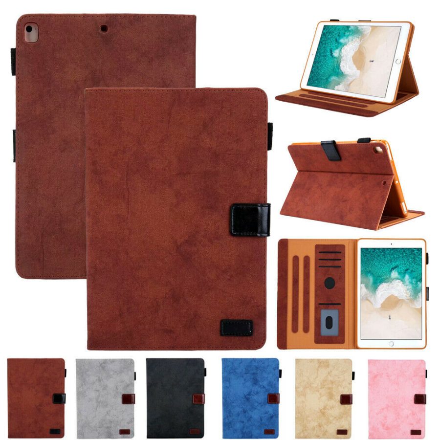 For iPad 8/7th Gen 10.2 Air 4 2020 Smart canvas Leather Flip Magnetic Case Cover