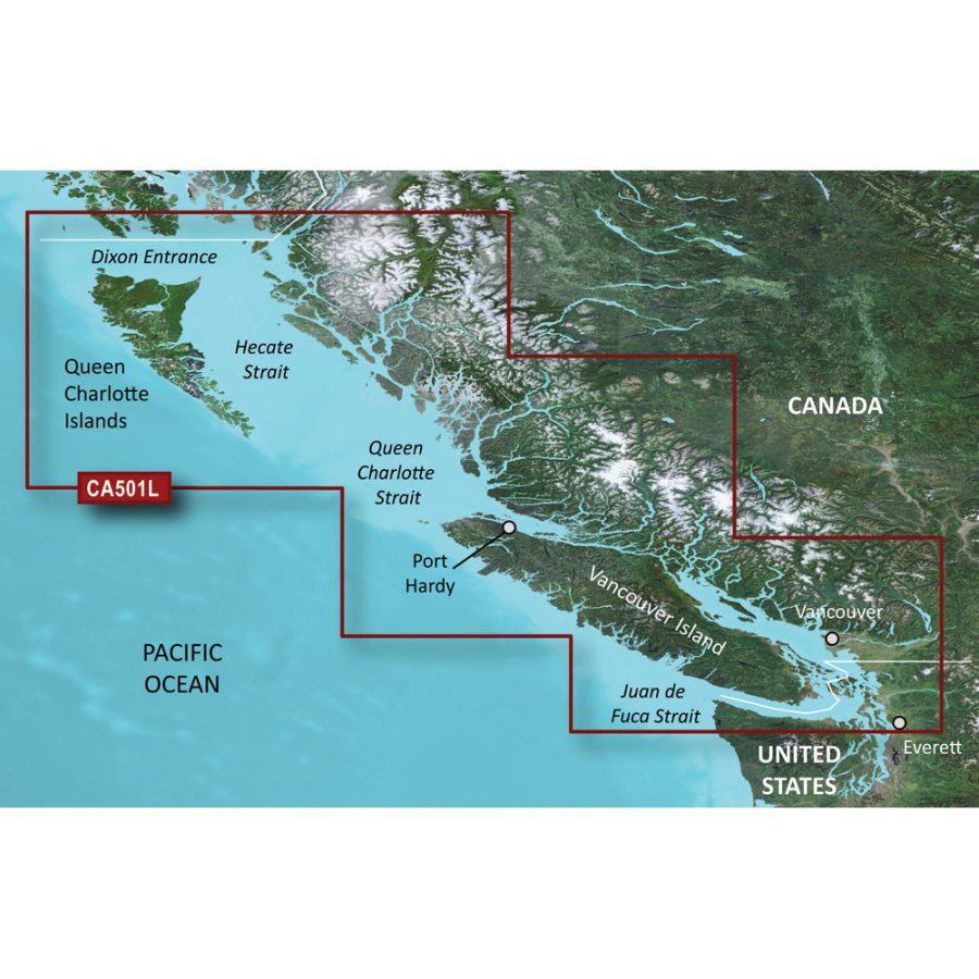 GARMIN 010-C0701-00 BLUECHART G2 VISION HD - VCA501L - VANCOUVER ISLAND - DIXON ENTRANCE - MICROSD;/SD