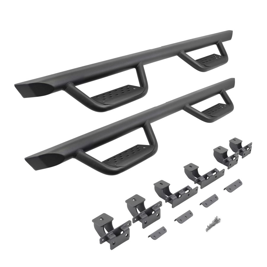 GO RHINO D224506T Dominator Xtreme D2 Side Steps with Rocker Panel Mounting Bracket Kit for Jeep 18-24 Wrangler