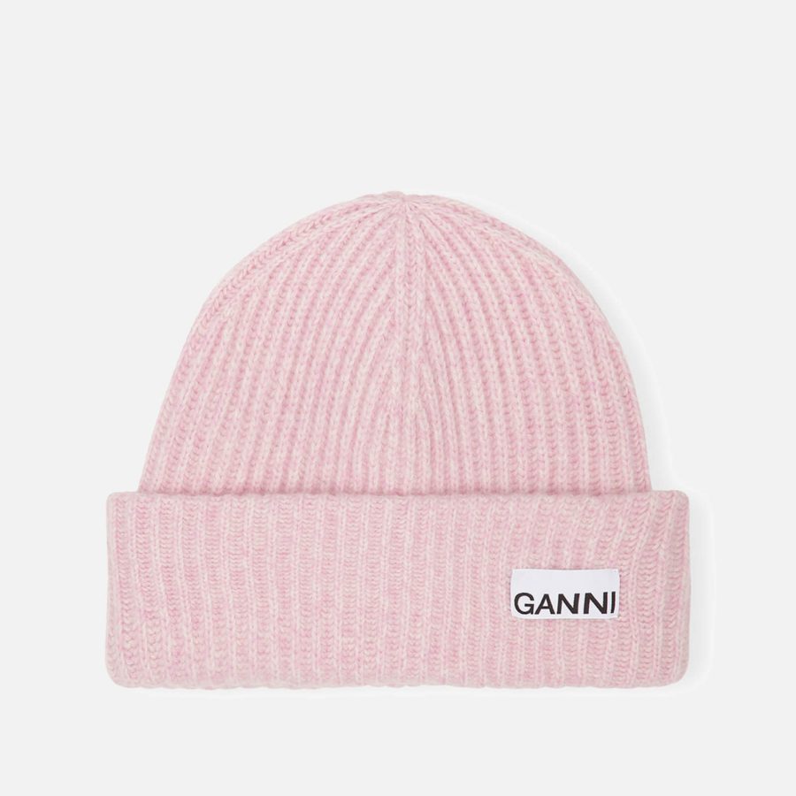 Ganni Ribbed Wool Beanie