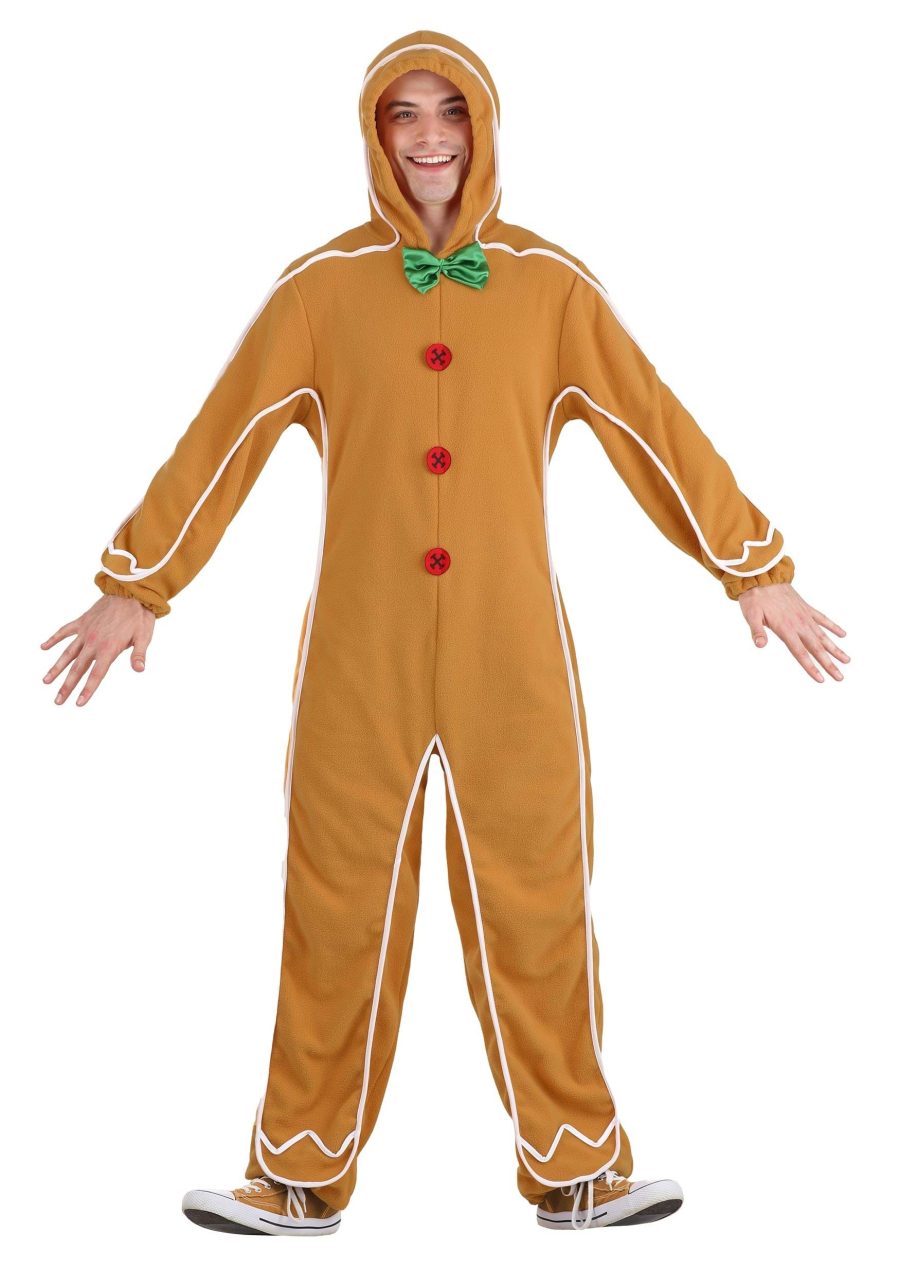 Gingerbread Man Onesie Adult Costume