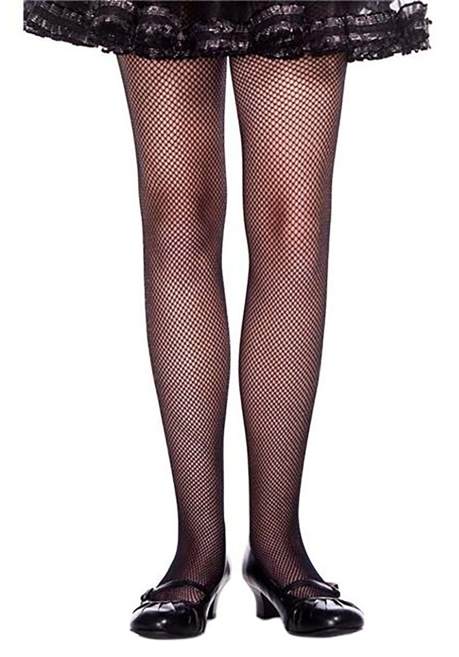 Girl's Black Fishnet Tights