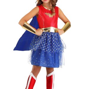 Girl's Caped Wonder Woman Costume