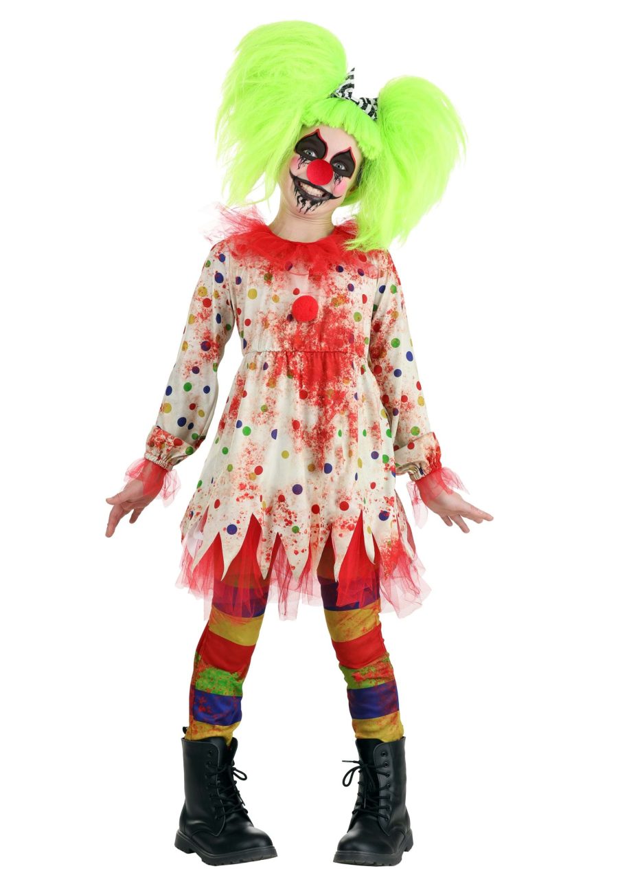 Girl's Creepy Clown Costume