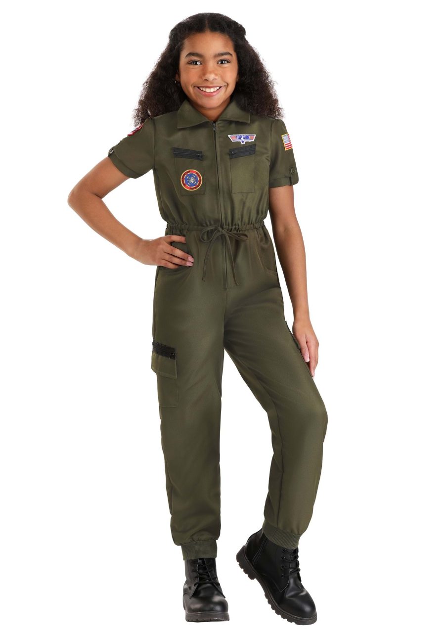 Girl's Flight Suit Top Gun Costume