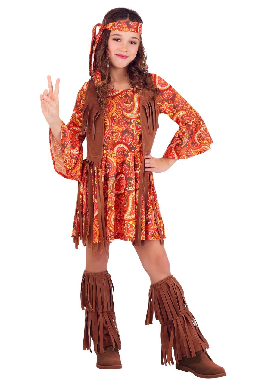 Girl's Fringe Hippie Costume