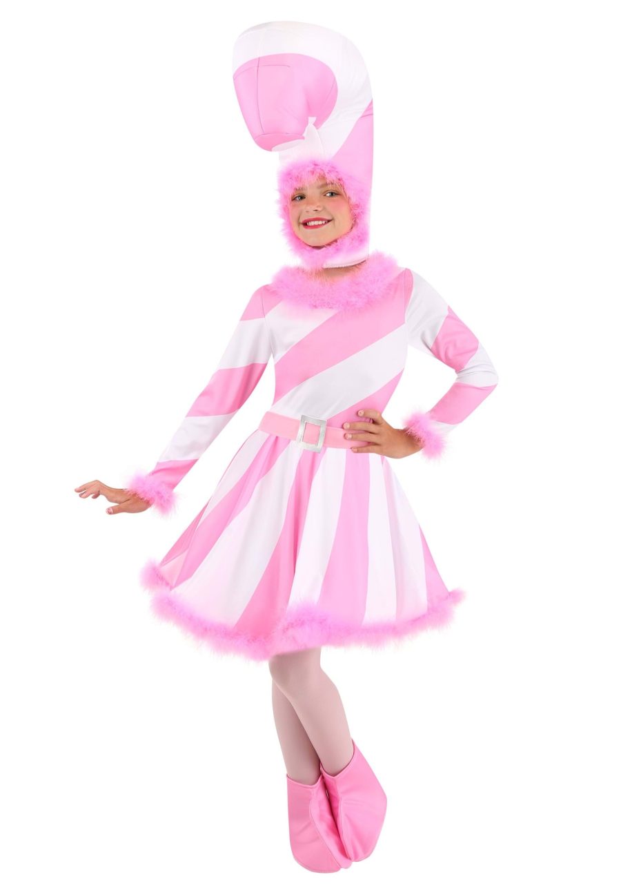 Girl's Pink Candy Cane Dress Costume