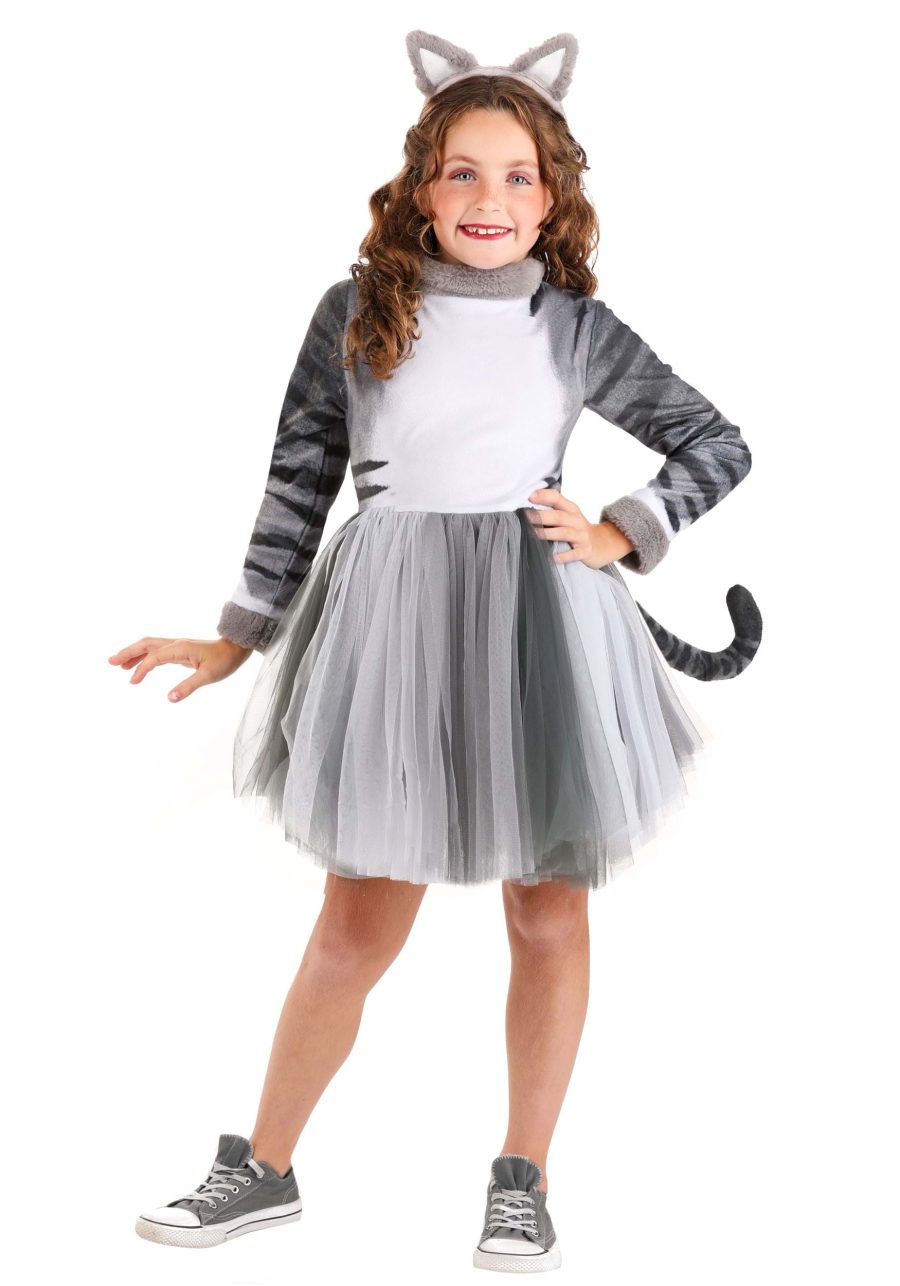 Girl's Tabby Cat Costume Dress