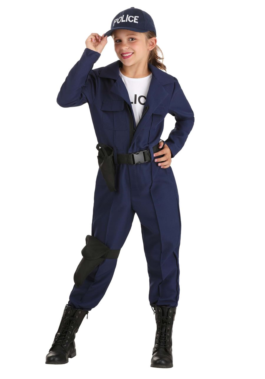 Girl's Tactical Cop Jumpsuit Costume