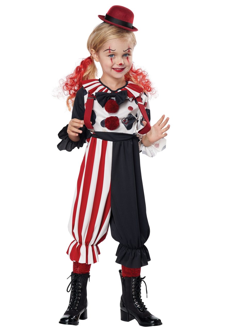 Girl's Toddler Creepy Clown Costume