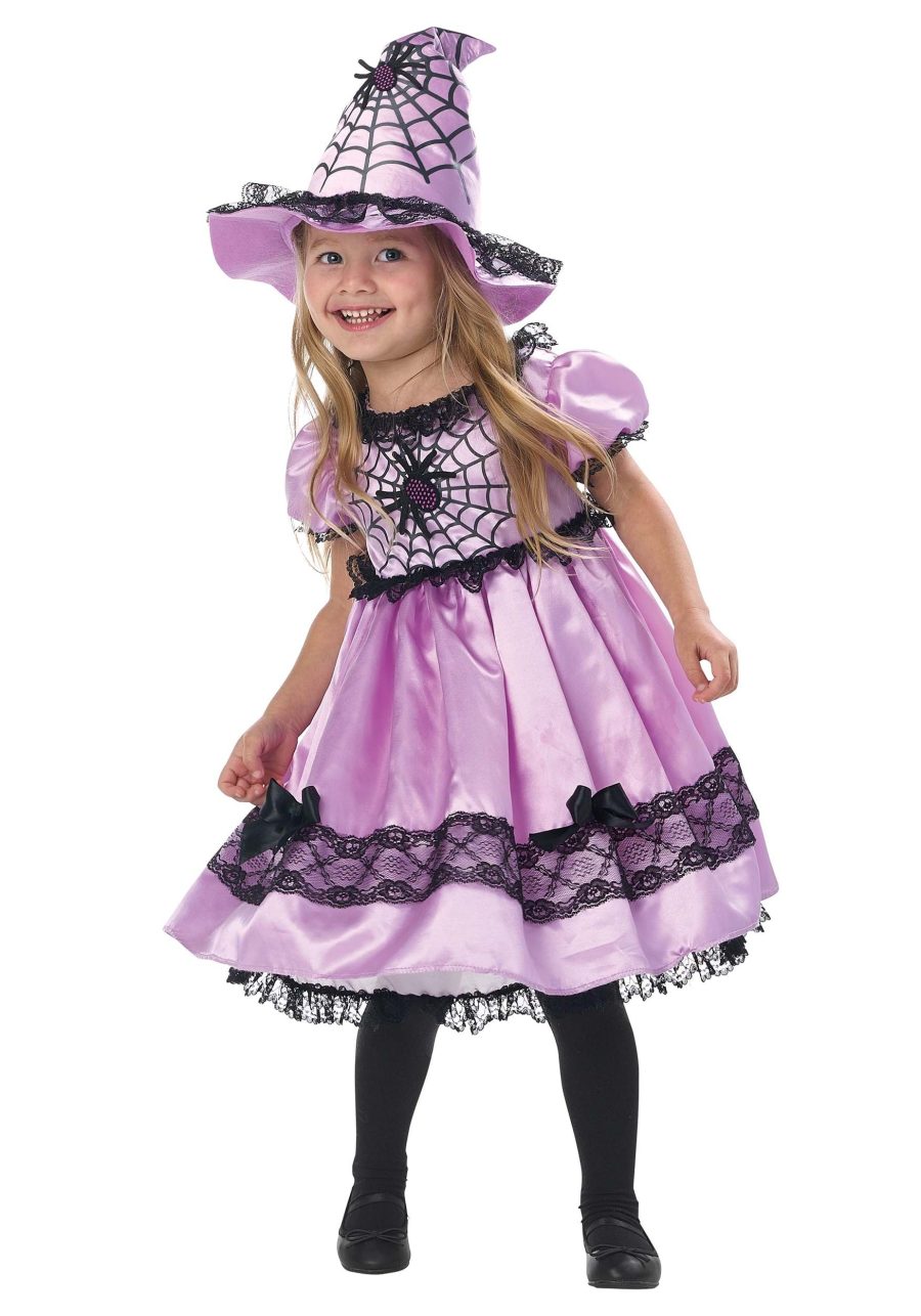 Girl's Toddler Pastel Spiderweb Witch Costume