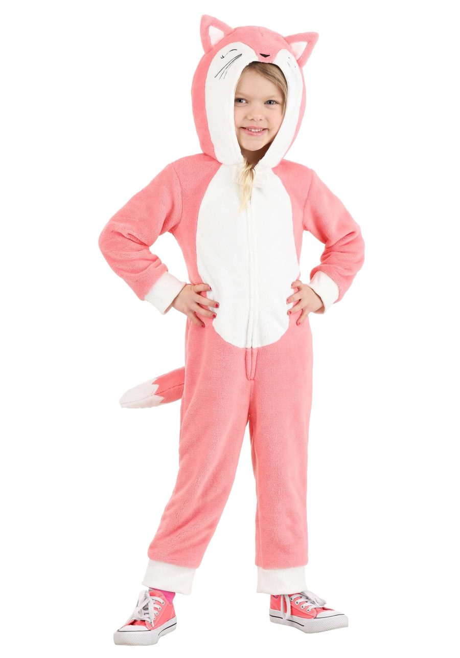 Girl's Toddler Pink Fox Onesie Costume