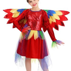 Girl's Tropical Parrot Dress Costume