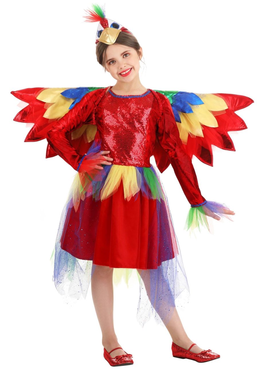 Girl's Tropical Parrot Dress Costume