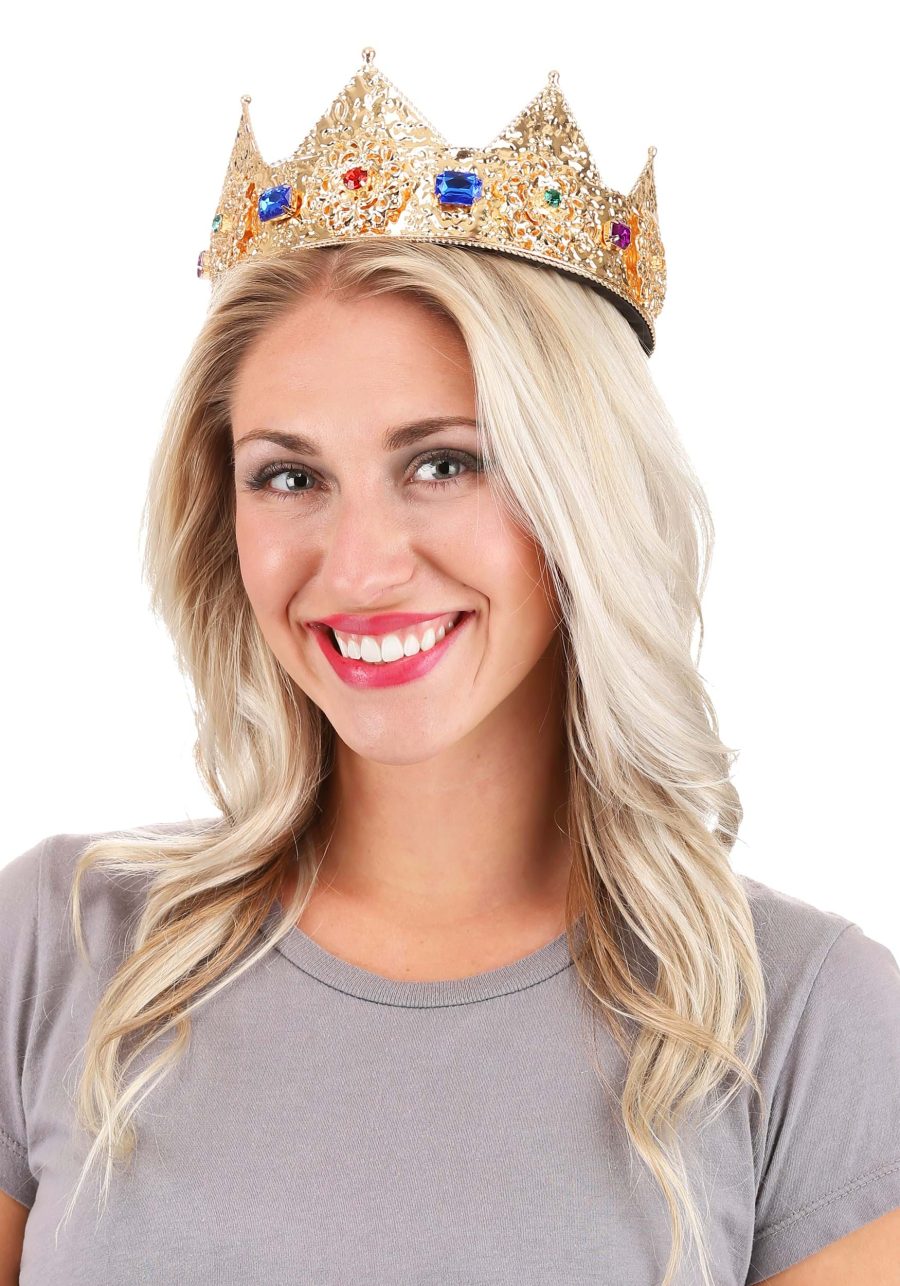 Gold Ladies Pointed Crown Adjustable 3