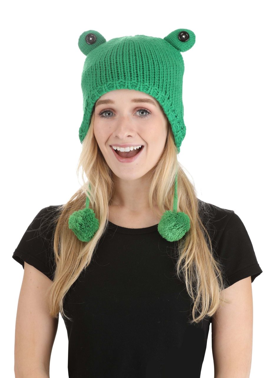 Green Froggy Knit Winter Cap