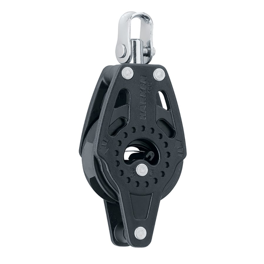 HARKEN 2609 40MM CARBO SINGLE RATCHET BLOCK W/SWIVEL & BECKET