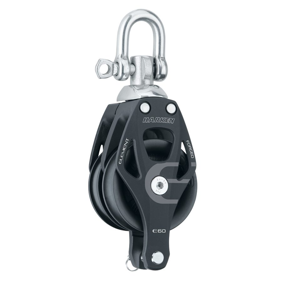 HARKEN 6270 60MM DOUBLE ALUMINUM ELEMENT BLOCK W/SWIVEL & BECKET