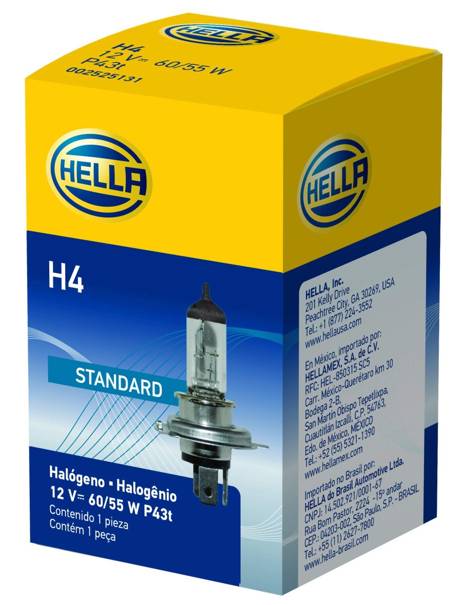 HELLA H4 Standard Halogen Bulb, 12 V, 60/55W