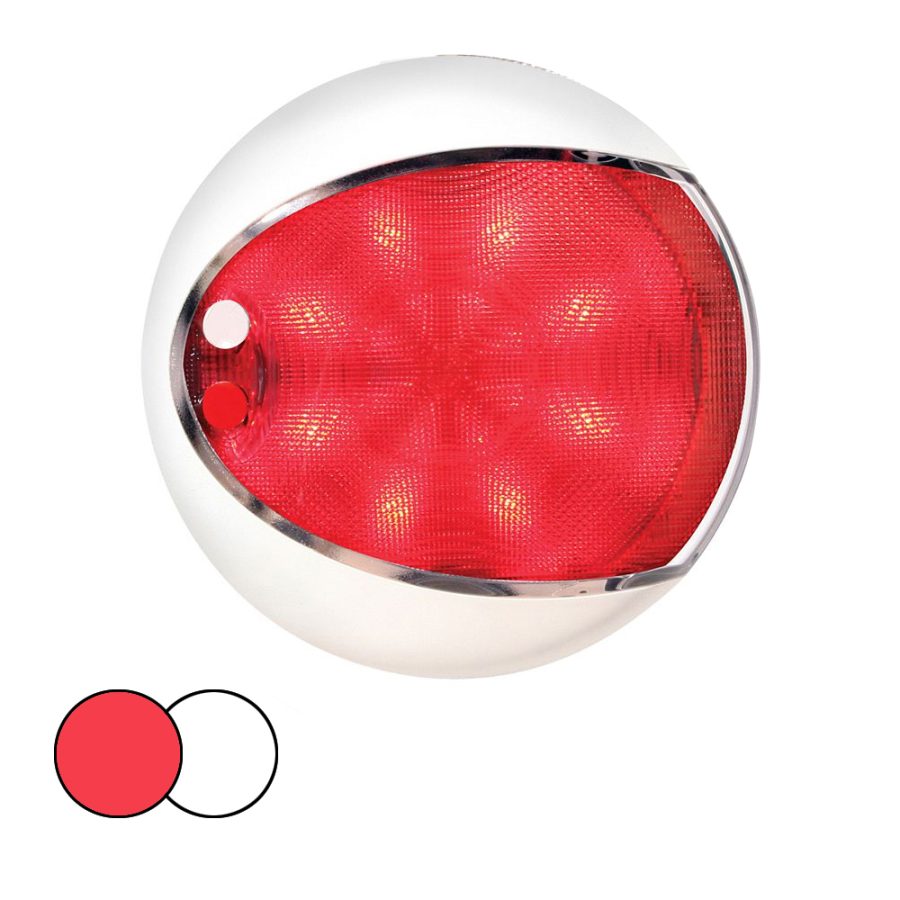 HELLA MARINE 959950121 EUROLED 130 SURFACE MOUNT TOUCH LAMP - RED/WHITE LED - WHITE HOUSING