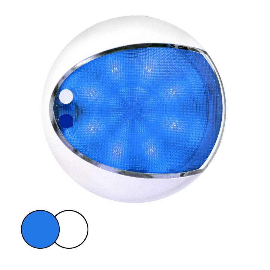 HELLA MARINE 959951121 EUROLED 175 SURFACE MOUNT TOUCH LAMP - BLUE/WHITE LED - WHITE HOUSING