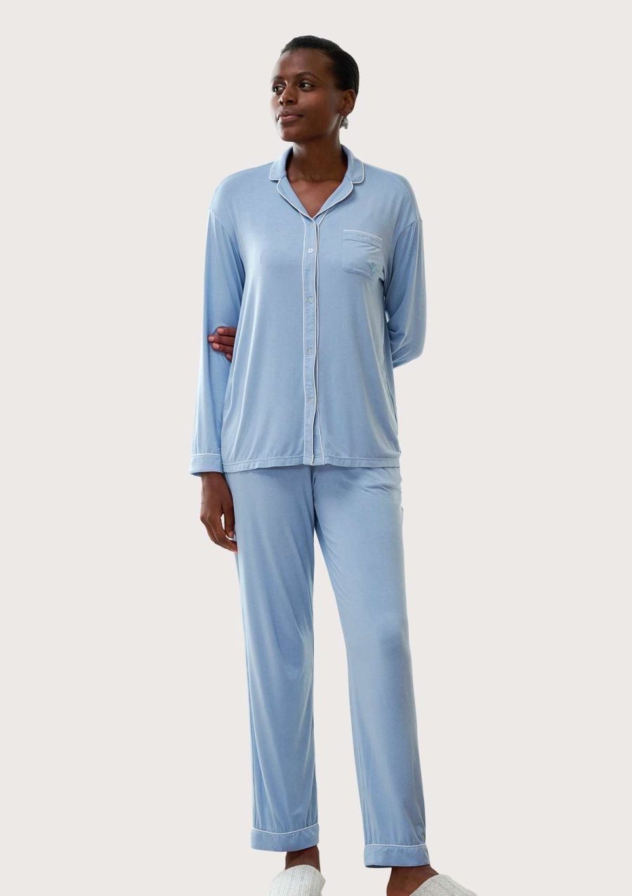 HSIA Comfort Long Sleeve Womens Pajama Sets - XS / Blue