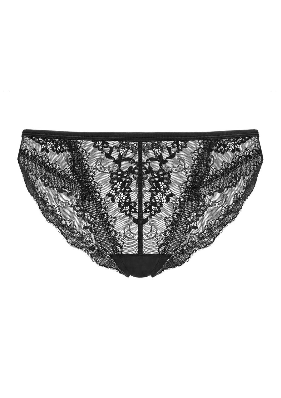 HSIA Floral Bridal Intricate All-Over Lace Romantic Bikini Underwear - Black / L