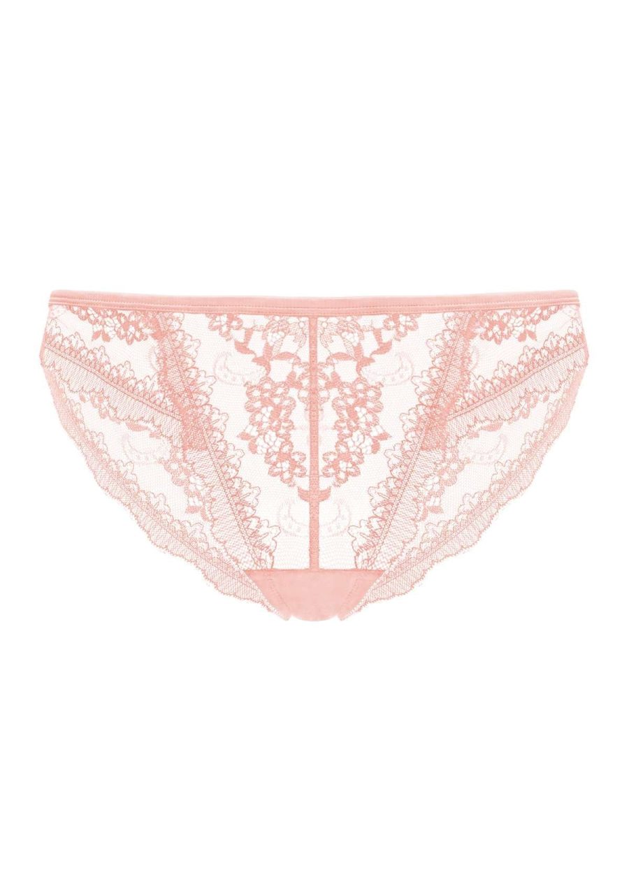 HSIA Floral Bridal Intricate All-Over Lace Romantic Bikini Underwear - Pink / S