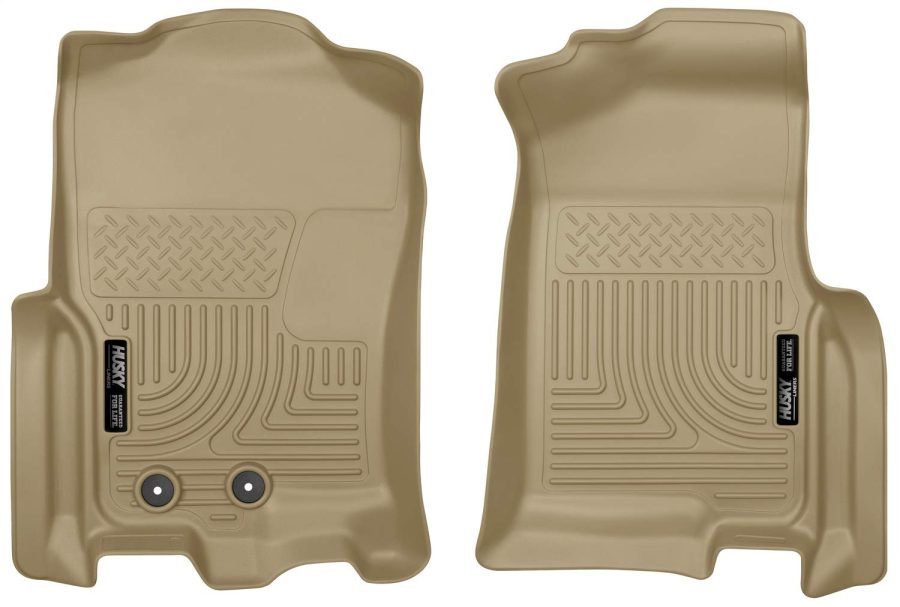 HUSKY LINERS 18373 Weatherbeater Floor Mats | Fits 2011 - 2017 Ford Expedition (15 - 17 EL Platinum) 11 - 15 Lincoln Navigator Base, L, 16 - 17 Navigator L,Reserve;Select | Front Row, 2-pc Tan