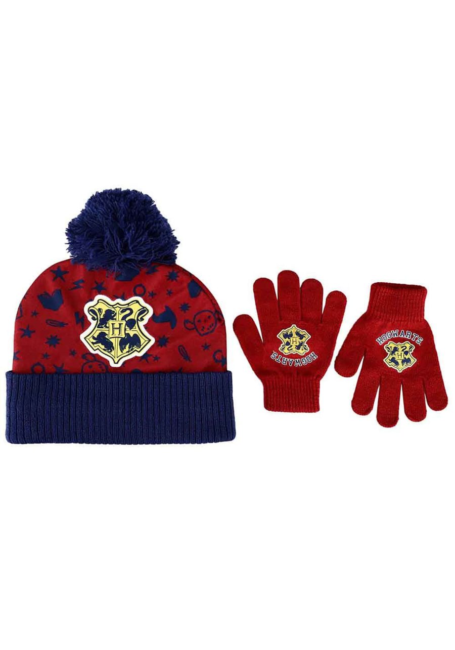 Harry Potter Hogwarts Emblem Kid's Beanie & Gloves Combo