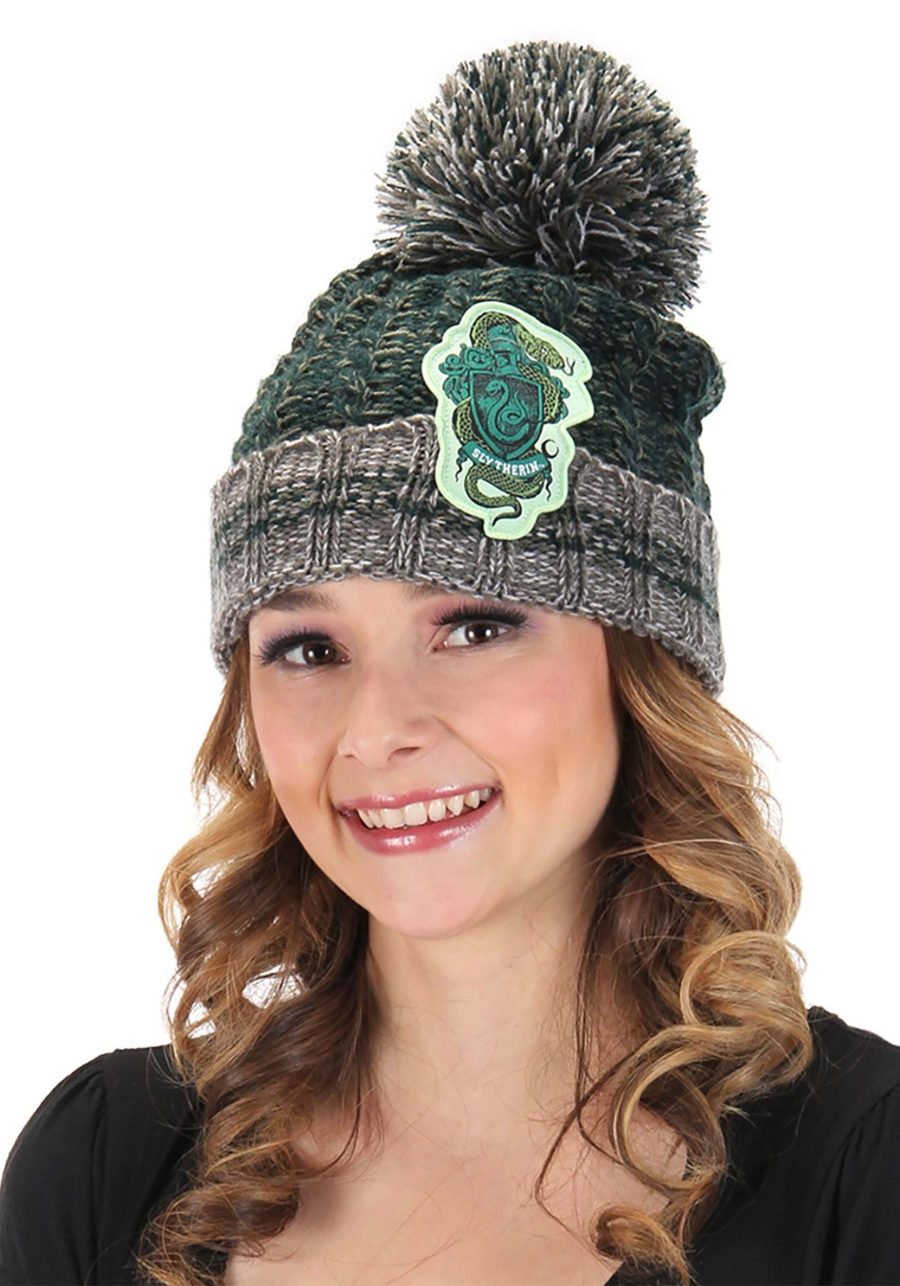 Harry Potter Slytherin Heathered Pom Beanie