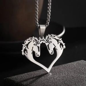 Head-To-Head Horses Necklace