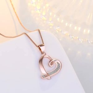 Heart Pendant Necklace Cubic Zirconia Gemstones 925 Sterling Silver