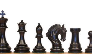 Hengroen Staunton Chess Set Ebony & Boxwood Pieces with Walnut Mission Craft Chess Board - 4.6 King