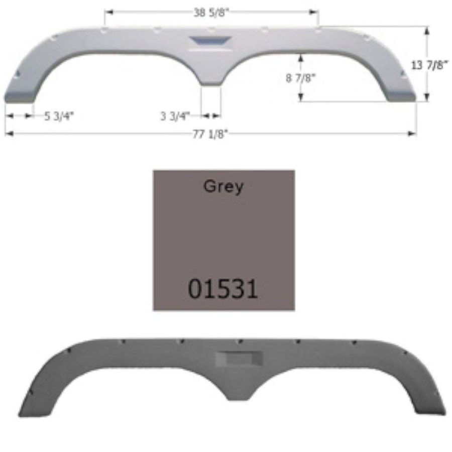 ICON 01531 Fleetwood 5th Wheel Travel Trailer Fender Skirt FS720 - Grey