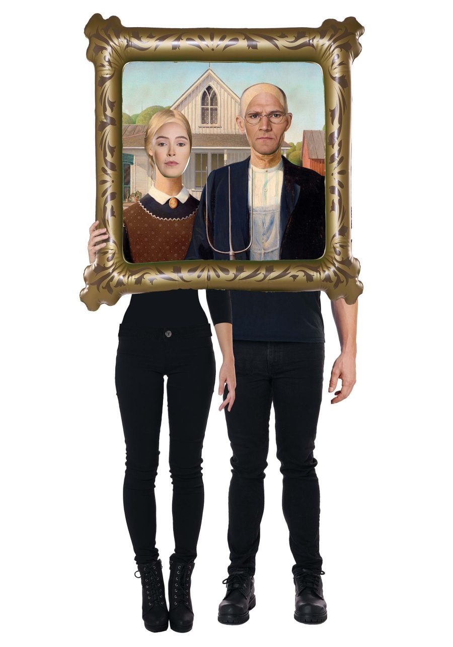 Inflatable American Gothic Farmer Painting Couple Costume