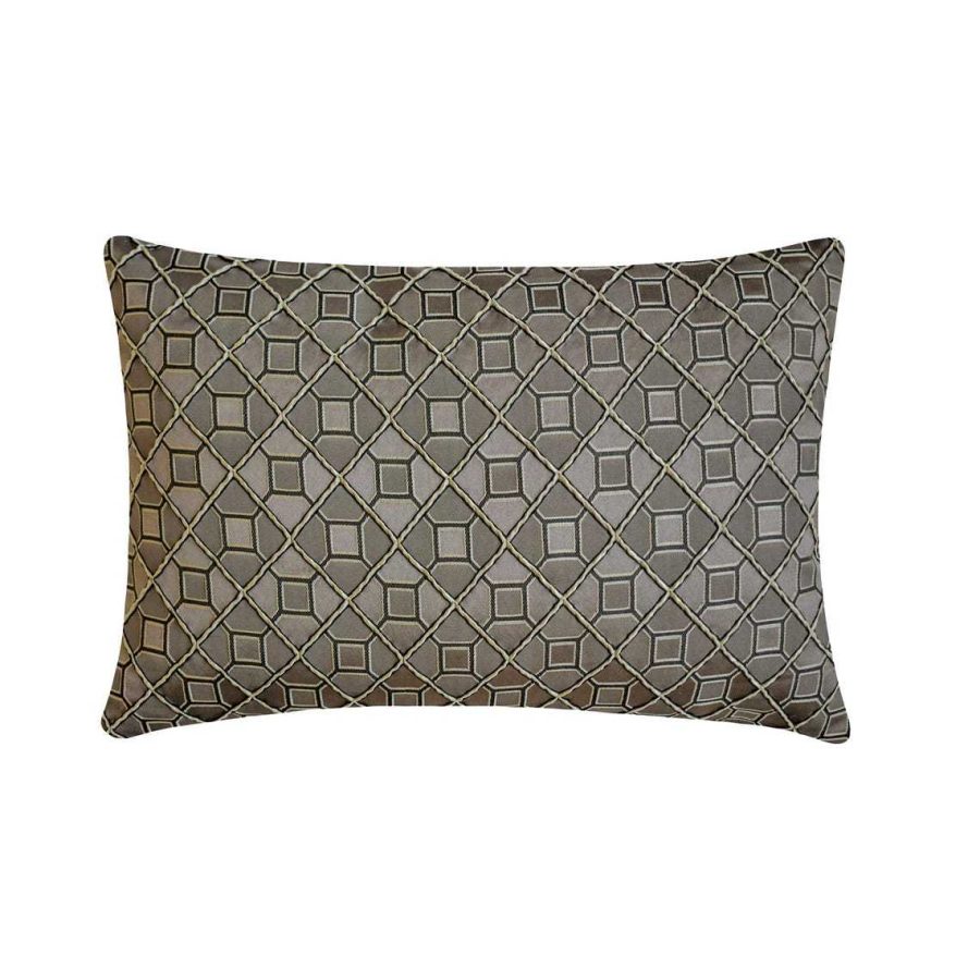 Interface - Brown Jacquard Lumbar Pillow Cover